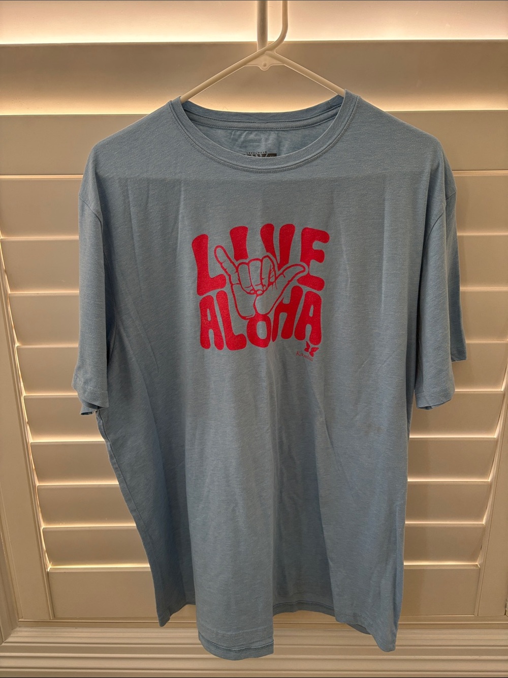 Light Blue 'Live Aloha' Graphic Tee